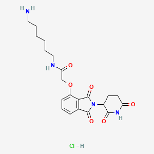 N-(6-Aminohexyl)-2-((2-(2,6-dioxopiperidin-3-yl)-1,3-dioxoisoindolin-4-yl)oxy)acetamide hydrochloride chemical structure (CAS 2376990-31-5)