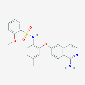N-(2-((1-Aminoisoquinolin-6-yl)oxy)-4-methylphenyl)-2-methoxybenzenesulfonamide chemical structure (CAS 2377379-39-8)