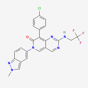 8-(4-Chlorophenyl)-6-(2-methyl-2H-indazol-5-yl)-2-((2,2,2-trifluoroethyl)amino)pyrido[4,3-d]pyrimidin-7(6H)-one chemical structure (CAS 2377491-54-6)