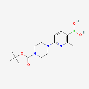 (6-(4-(tert-Butoxycarbonyl)piperazin-1-yl)-2-methylpyridin-3-yl)boronic acid chemical structure (CAS 2377606-26-1)