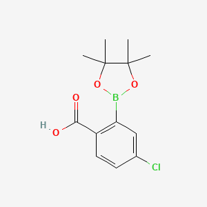 4-Chloro-2-(4,4,5,5-tetramethyl-1,3,2-dioxaborolan-2-yl)benzoic acid chemical structure (CAS 2377606-42-1)