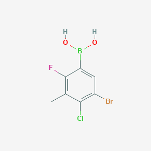 (5-Bromo-4-chloro-2-fluoro-3-methylphenyl)boronic acid chemical structure (CAS 2377606-52-3)