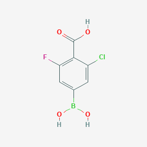 4-Borono-2-chloro-6-fluorobenzoic acid chemical structure (CAS 2377607-46-8)