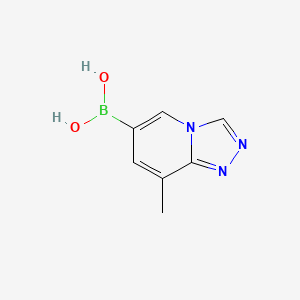 {8-Methyl-[1,2,4]triazolo[4,3-a]pyridin-6-yl}boronic acid chemical structure (CAS 2377608-14-3)