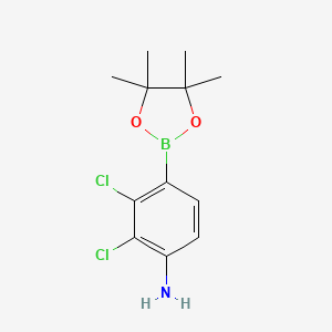 2,3-Dichloro-4-(4,4,5,5-tetramethyl-1,3,2-dioxaborolan-2-yl)aniline chemical structure (CAS 2377608-68-7)