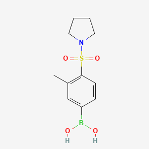 (3-Methyl-4-(pyrrolidin-1-ylsulfonyl)phenyl)boronic acid chemical structure (CAS 2377608-95-0)