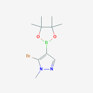 5-Bromo-1-methyl-4-(4,4,5,5-tetramethyl-1,3,2-dioxaborolan-2-yl)-1H-pyrazole chemical structure (CAS 2377609-16-8)