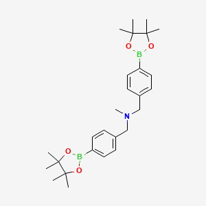 N-Methyl-N-(4-(4,4,5,5-tetramethyl-1,3,2-dioxaborolan-2-yl)benzyl)-1-(4-(4,4,5,5-tetramethyl-1,3,2-dioxaborolan-2-yl)phenyl)methanamine chemical structure (CAS 2377609-51-1)