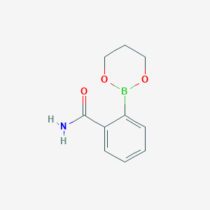 2-(1,3,2-Dioxaborinan-2-yl)benzamide chemical structure (CAS 2377611-18-0)