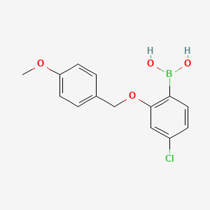4-Chloro-2-(4-methoxybenzyloxy)phenylboronic acid chemical structure (CAS 2377611-82-8)
