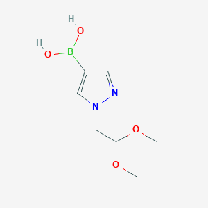 (1-(2,2-Dimethoxyethyl)-1H-pyrazol-4-yl)boronic acid chemical structure (CAS 2377611-87-3)