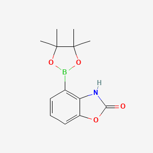 4-(4,4,5,5-Tetramethyl-1,3,2-dioxaborolan-2-yl)benzo[d]oxazol-2(3H)-one chemical structure (CAS 2377991-28-9)