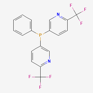 5,5'-(Phenylphosphanediyl)bis(2-(trifluoromethyl)pyridine) chemical structure (CAS 2378344-74-0)