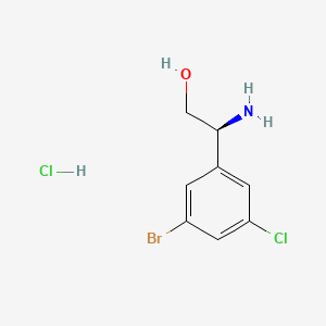 (S)-2-Amino-2-(3-bromo-5-chlorophenyl)ethan-1-ol hydrochloride chemical structure (CAS 2378489-93-9)