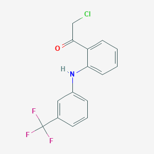 2-Chloro-1-(2-((3-(trifluoromethyl)phenyl)amino)phenyl)ethanone chemical structure (CAS 2378626-29-8)