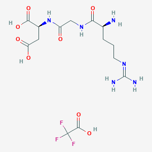 (S)-2-(2-((S)-2-Amino-5-guanidinopentanamido)acetamido)succinic acid trifluoroacetate chemical structure (CAS 2378808-45-6)
