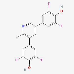 4,4'-(2-Methylpyridine-3,5-diyl)bis(2,6-difluorophenol) chemical structure (CAS 2378855-09-3)