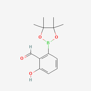 2-Hydroxy-6-(4,4,5,5-tetramethyl-1,3,2-dioxaborolan-2-yl)benzaldehyde chemical structure (CAS 2379560-89-9)