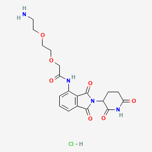 2-(2-(2-Aminoethoxy)ethoxy)-N-(2-(2,6-dioxopiperidin-3-yl)-1,3-dioxoisoindolin-4-yl)acetamide hydrochloride chemical structure (CAS 2380273-73-2)