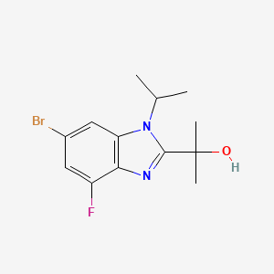 2-(6-Bromo-4-fluoro-1-isopropyl-1H-benzo[d]imidazol-2-yl)propan-2-ol chemical structure (CAS 2380323-07-7)