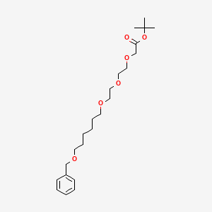 tert-Butyl 1-phenyl-2,9,12,15-tetraoxaheptadecan-17-oate chemical structure (CAS 2381196-81-0)
