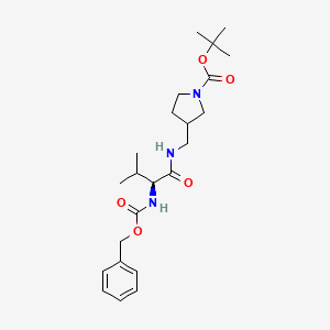 tert-Butyl 3-(((S)-2-(((benzyloxy)carbonyl)amino)-3-methylbutanamido)methyl)pyrrolidine-1-carboxylate chemical structure (CAS 2382826-17-5)