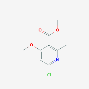 Methyl 6-chloro-4-methoxy-2-methylnicotinate chemical structure (CAS 2382953-88-8)