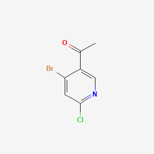 1-(4-Bromo-6-chloropyridin-3-yl)ethan-1-one chemical structure (CAS 2383027-99-2)