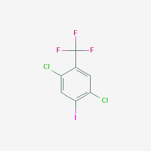 1,4-Dichloro-2-iodo-5-(trifluoromethyl)benzene chemical structure (CAS 2383245-39-2)