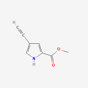 Methyl 4-ethynyl-1H-pyrrole-2-carboxylate chemical structure (CAS 2383605-25-0)