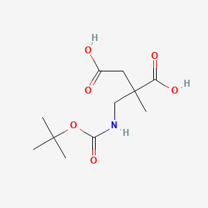 2-(((tert-Butoxycarbonyl)amino)methyl)-2-methylsuccinic acid chemical structure (CAS 2383627-78-7)