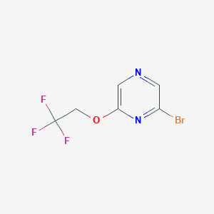 2-Bromo-6-(2,2,2-trifluoroethoxy)pyrazine chemical structure (CAS 2383664-66-0)