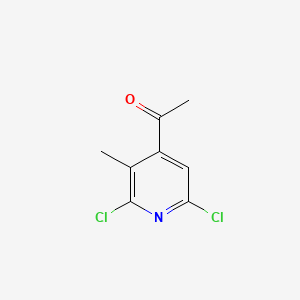 1-(2,6-Dichloro-3-methylpyridin-4-yl)ethanone chemical structure (CAS 2383776-52-9)