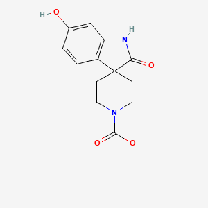 tert-Butyl 6-hydroxy-2-oxospiro[indoline-3,4'-piperidine]-1'-carboxylate chemical structure (CAS 2383903-89-5)
