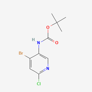 tert-Butyl (4-bromo-6-chloropyridin-3-yl)carbamate chemical structure (CAS 2383939-43-1)