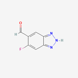 5-Fluoro-1H-benzo[d][1,2,3]triazole-6-carbaldehyde chemical structure (CAS 2384001-23-2)