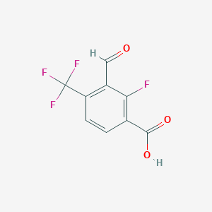 2-Fluoro-3-formyl-4-(trifluoromethyl)benzoic acid chemical structure (CAS 2384294-38-4)