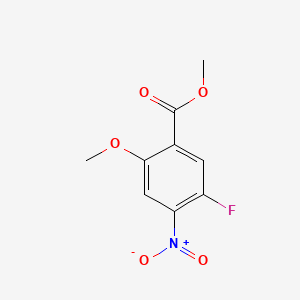 Methyl 5-fluoro-2-methoxy-4-nitrobenzoate chemical structure (CAS 2384465-56-7)