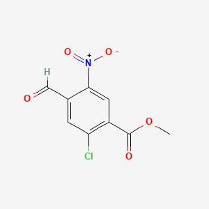 Methyl 2-chloro-4-formyl-5-nitrobenzoate chemical structure (CAS 2384598-55-2)