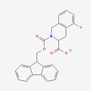 2-(((9H-Fluoren-9-yl)methoxy)carbonyl)-5-fluoro-1,2,3,4-tetrahydroisoquinoline-3-carboxylic acid chemical structure (CAS 2384690-34-8)