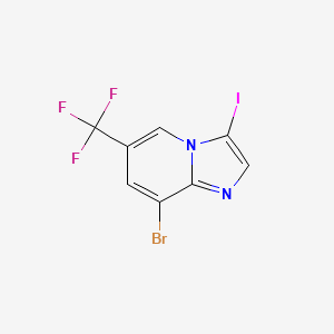 8-Bromo-3-iodo-6-(trifluoromethyl)imidazo[1,2-a]pyridine chemical structure (CAS 2384795-34-8)