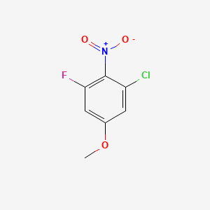 1-Chloro-3-fluoro-5-methoxy-2-nitrobenzene chemical structure (CAS 2384936-24-5)