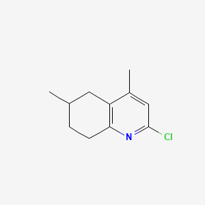 2-Chloro-4,6-dimethyl-5,6,7,8-tetrahydroquinoline chemical structure (CAS 2385010-27-3)