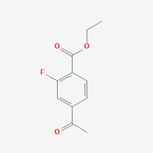 Ethyl 4-acetyl-2-fluorobenzoate chemical structure (CAS 2385144-04-5)