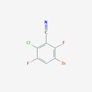 3-Bromo-6-chloro-2,5-difluorobenzonitrile chemical structure (CAS 2385179-99-5)