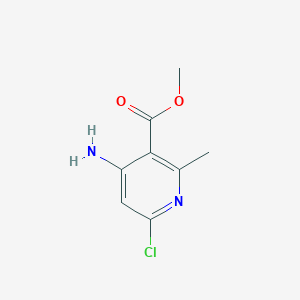 Methyl 4-amino-6-chloro-2-methylnicotinate chemical structure (CAS 2385566-08-3)