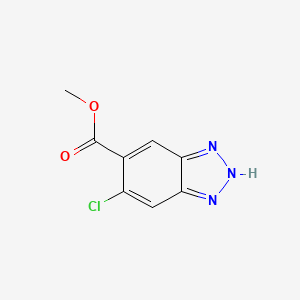 Methyl 6-chloro-1H-benzo[d][1,2,3]triazole-5-carboxylate chemical structure (CAS 2385613-04-5)