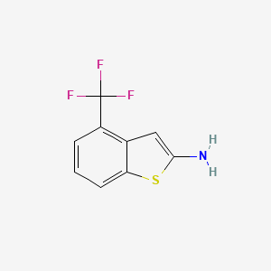 4-(Trifluoromethyl)benzo[b]thiophen-2-amine chemical structure (CAS 2385617-19-4)