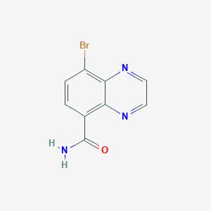 8-Bromoquinoxaline-5-carboxamide chemical structure (CAS 2385699-09-0)
