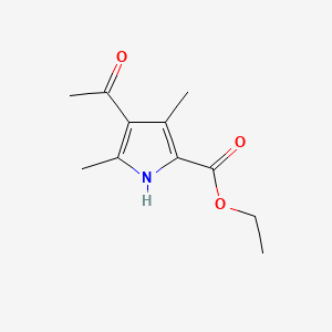 Ethyl 4-acetyl-3,5-dimethyl-1H-pyrrole-2-carboxylate chemical structure (CAS 2386-26-7)